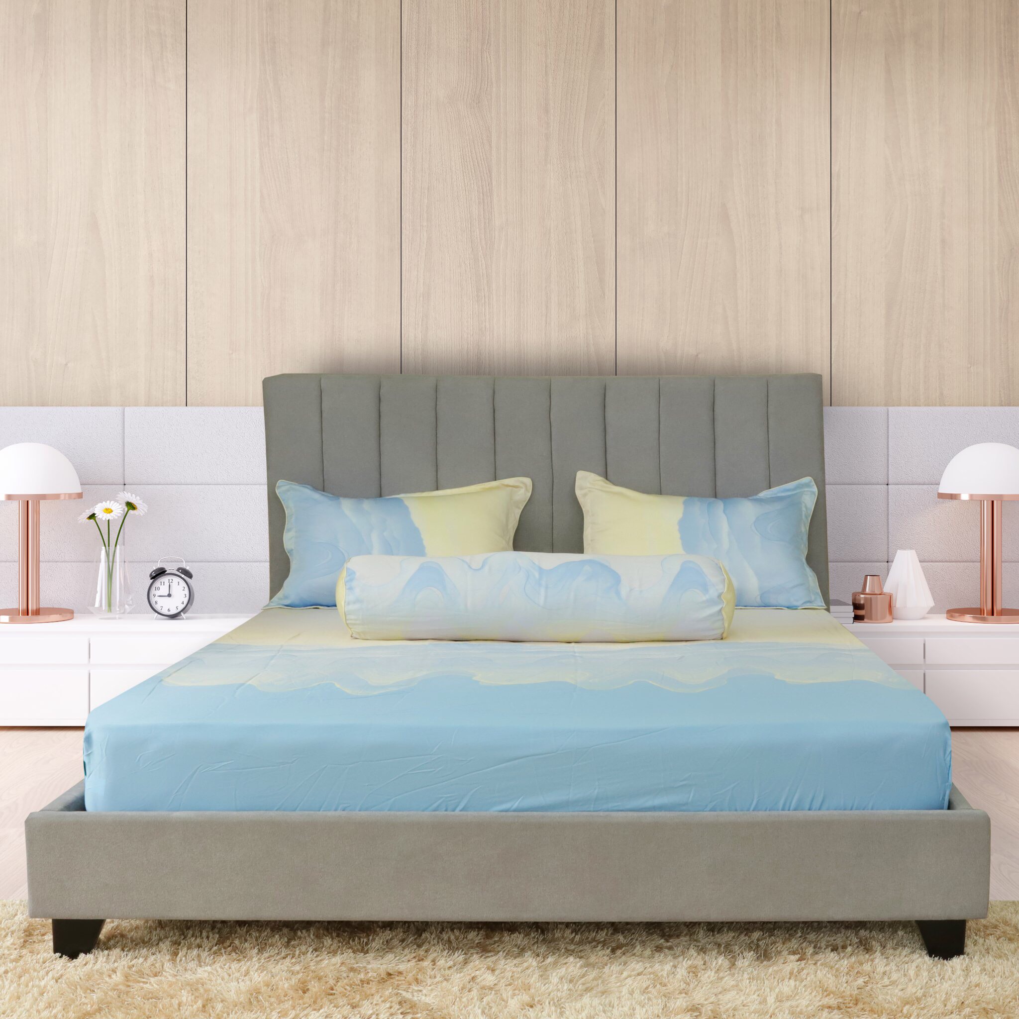Bộ drap gối cao cấp Tencel Premium Hometex size 1.6x2m