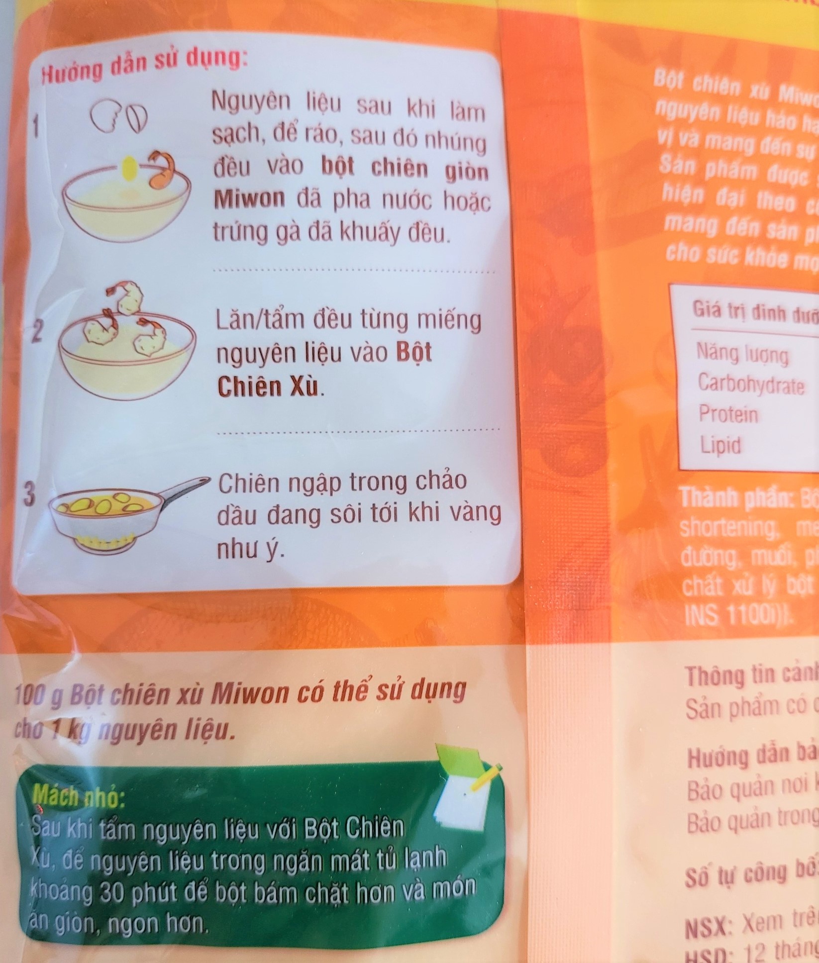 [Túi 200g] BỘT CHIÊN XÙ [VN] MIWON Bread Crumbs