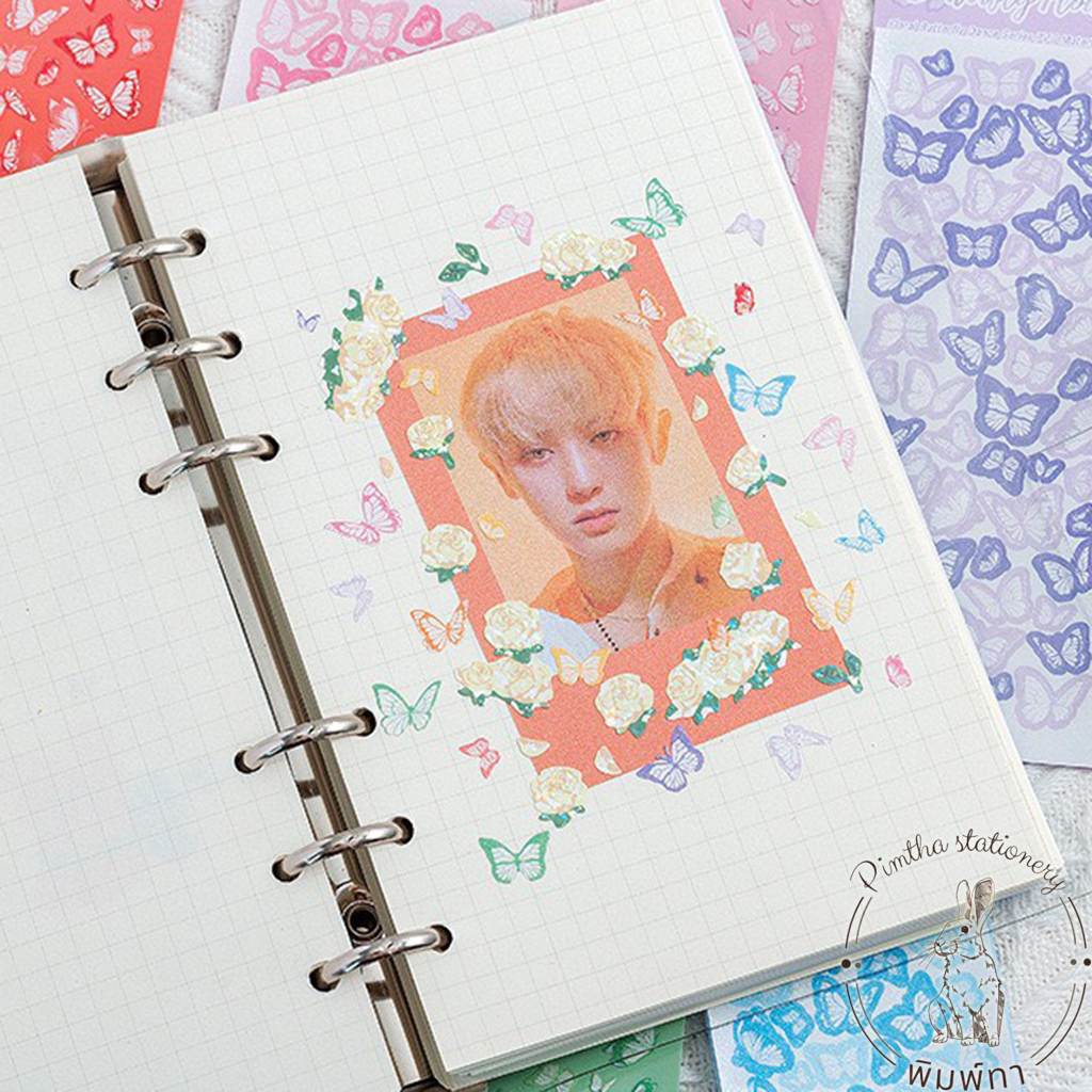 Sticker dán trang trí toploader, bulletjournal hình bướm