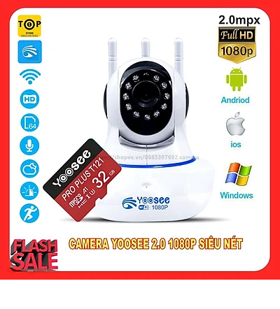 Camera Giám Sát IP Yoosee 3 râu 2.0 1080P