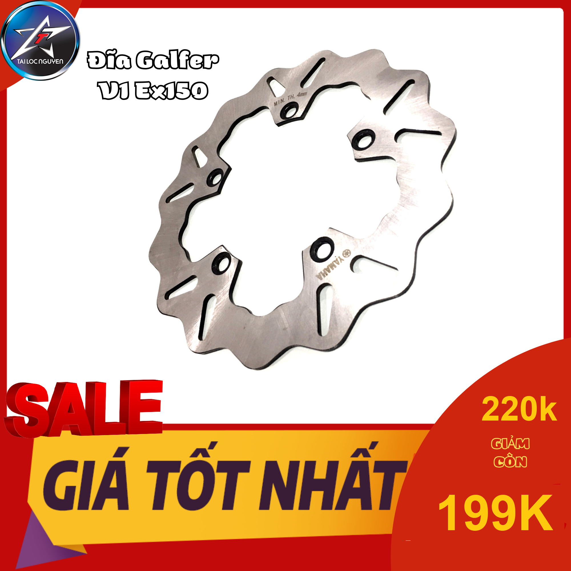 [SALE]ĐĨA THẮNG TRƯỚC GALFER MẪU V1 CHO EXCITER 150 (1 ĐĨA TRƯỚC)