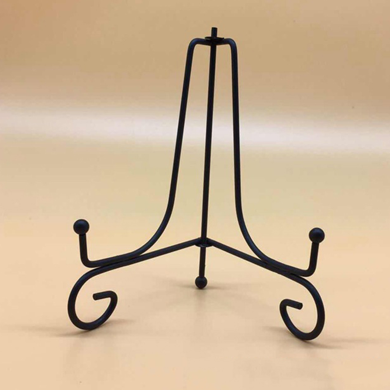 Iron Display Stand Black Iron Easel Plate Display Photo Holder Stand, Displays Picture Frames, Cookbooks, Decorative Plates. 