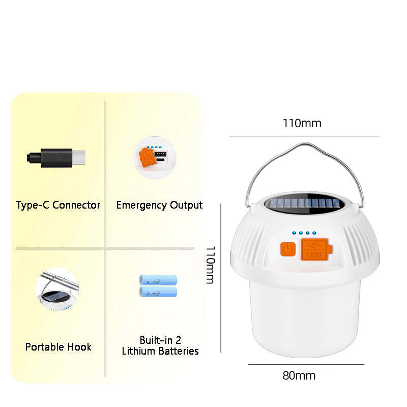 DEUKIO LED new outdoor camping light tent camping light solar charging portable lighting emergency camping horse lantern