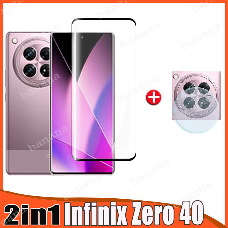 Infinix Zero 40 4G Tempered Glass for Infinix Zero 30 5G 2023 2 in 1 Full Cover Camera Lens Screen Protector Glass Film