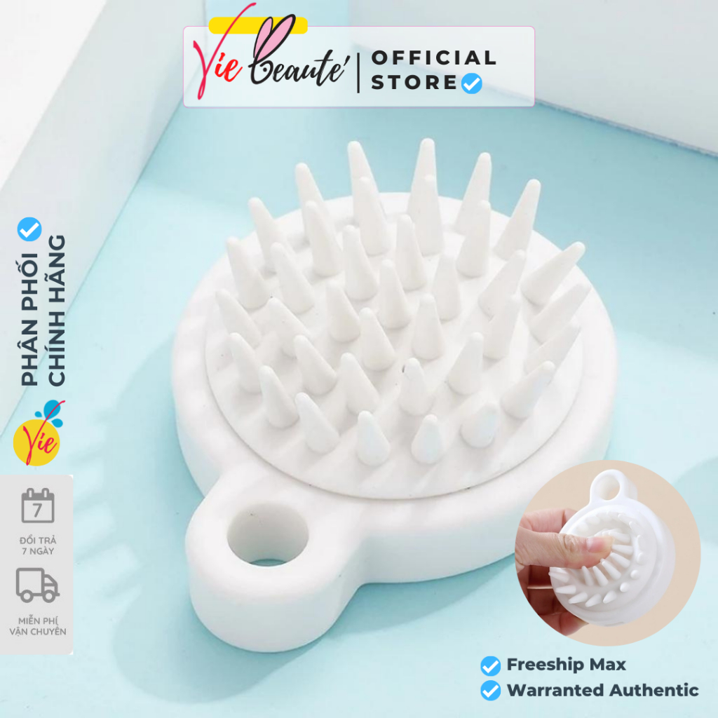 Lược Gội Đầu Silicone Nhật Bản Scalp Stimulating Massage Brush massage da đầu kích thích mọc tóc