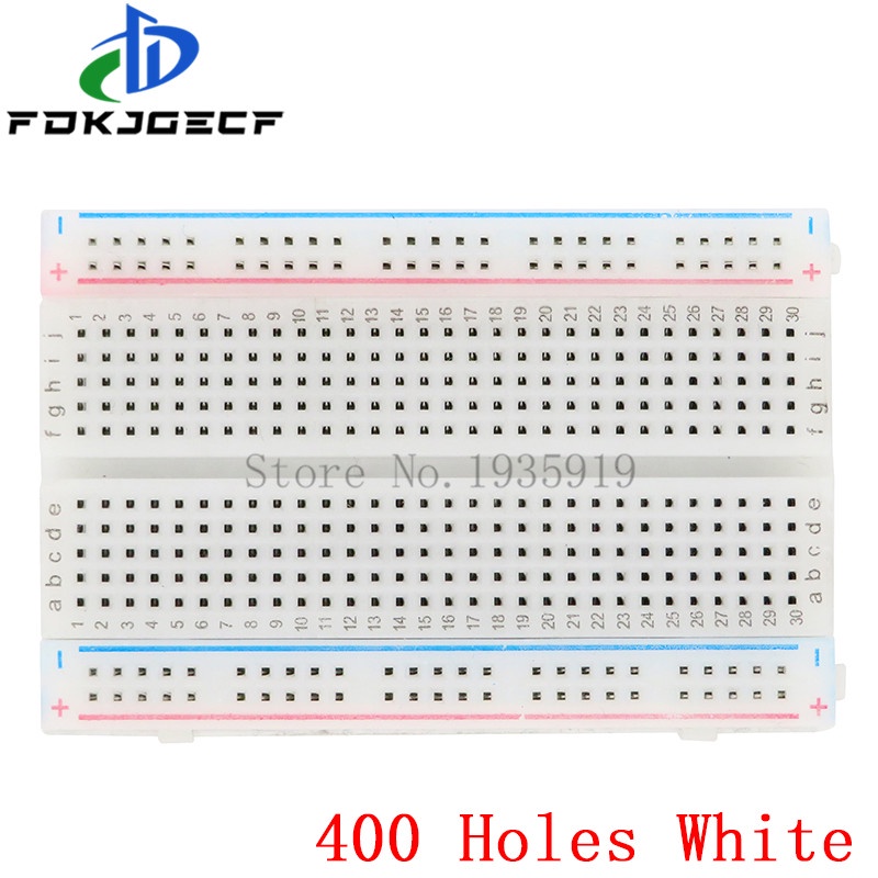 Mini thớt cắt Bánh mì/Breadboard 8.5cm x 5.5cm 400 lỗ trong suốt/Trắng DIY điện tử thử nghiệm PCB phổ mạch tích hợp