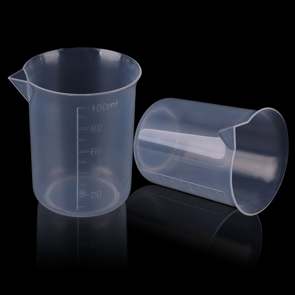 100ml Measuring Cup Baking Tools Transparent Plastic Capacity Container with Scale Thickened Measuring Cup for Laboratory Kitchen Tools