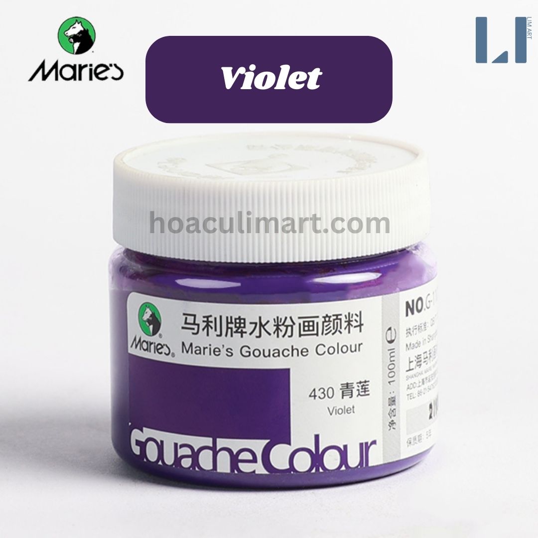 Màu vẽ Goauche Maries hũ 100ml, màu bột cao cấp