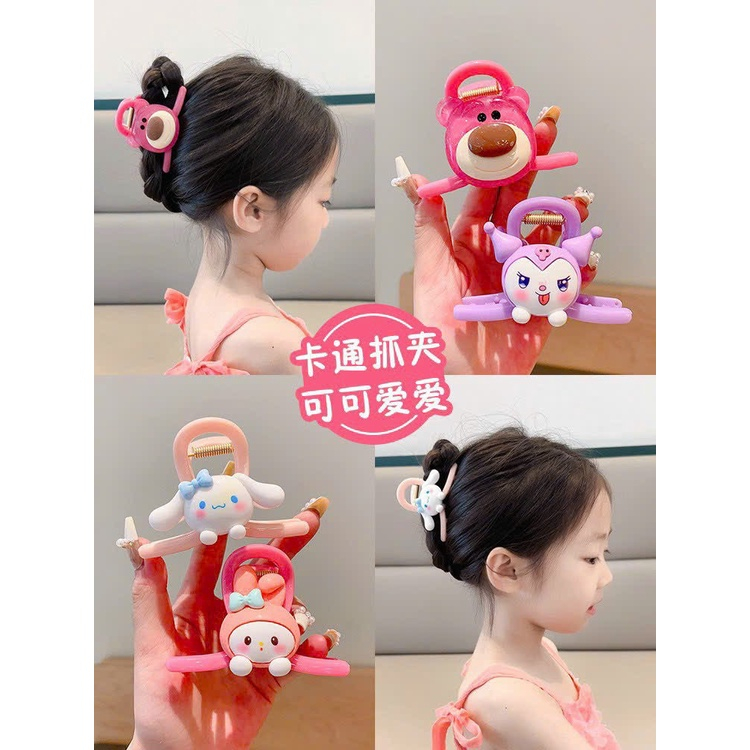 Kẹp tóc càng cua cho bé hình gấu dâu cute