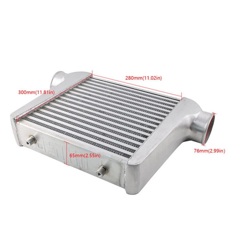 Intercooler Universal 280X300x76mm Aluminum Cold Air Intake Radiator  2.5Inch Inlet 63Mm Outlet For Turbo Car | Lazada PH