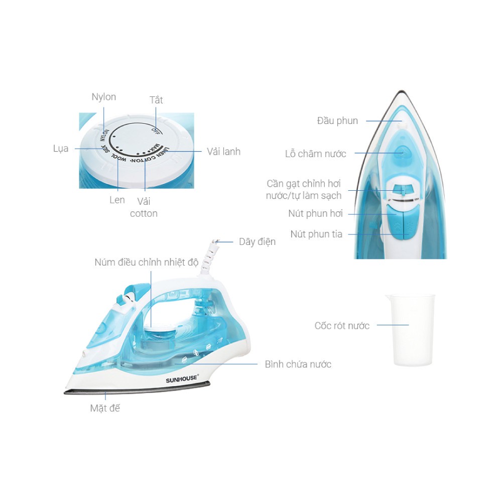 Bàn ủi hơi nước SUNHOUSE SHD2065