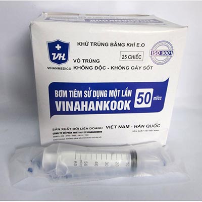 Bơm tiêm Vinahankook 50ml/cc Cho ăn