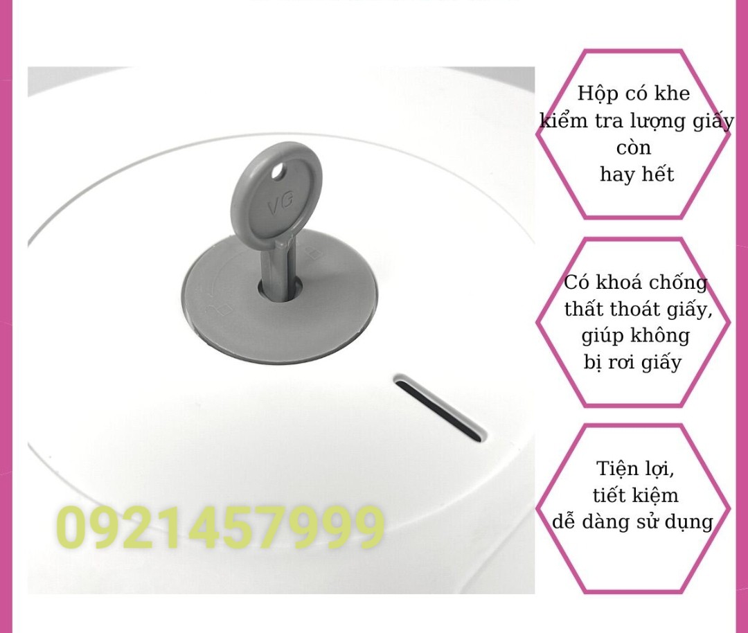 Hộp đựng giấy vệ sinh cuộn lớn - trắng