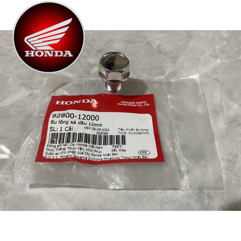 Bu lông xả dầu - Ốc rốn dầu 12mm. (9280012000)