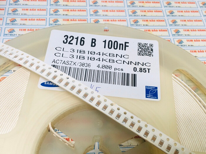Combo 50 chiếc 2012b tụ dán 100nf cl21b104kbfnnne 50v 1206