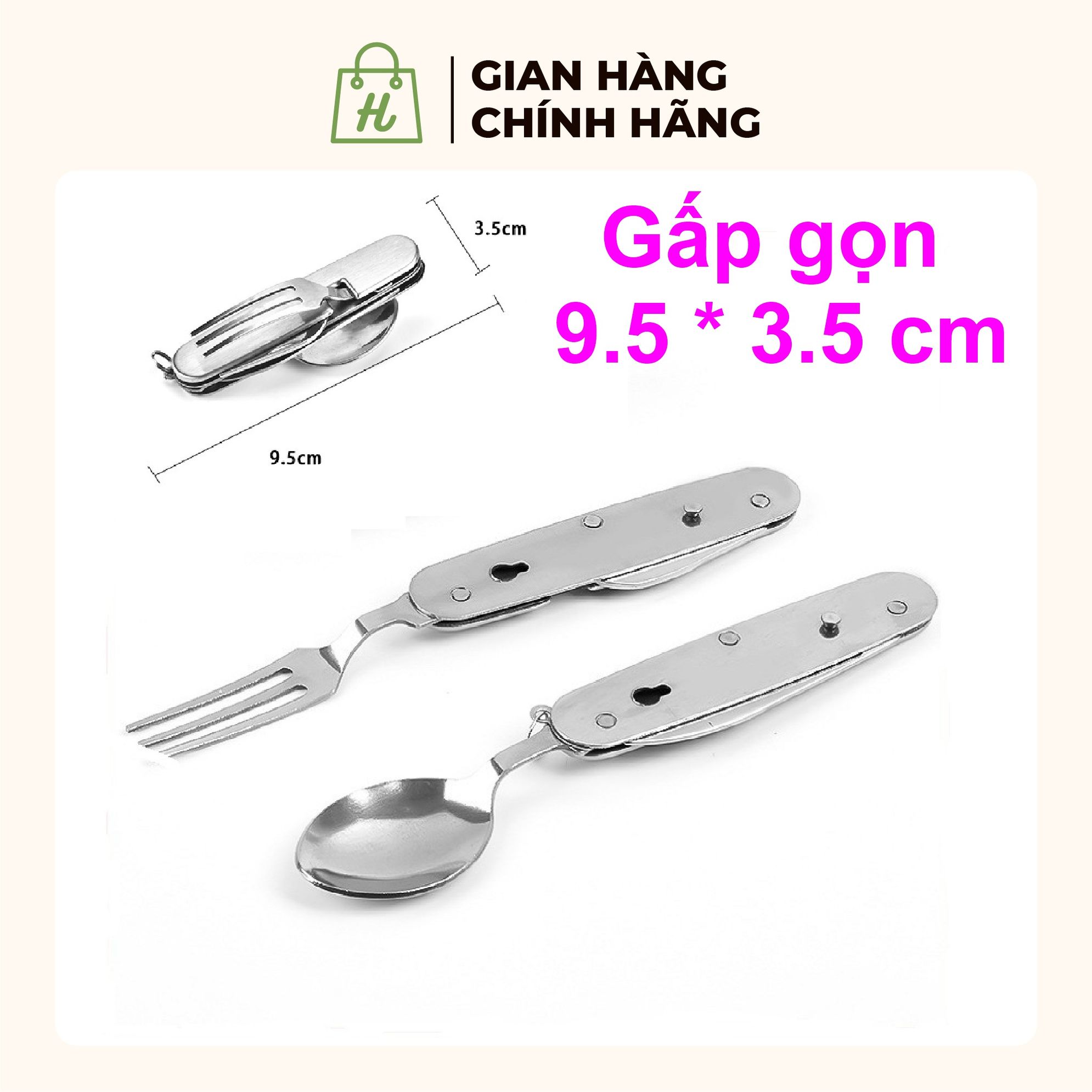 Dao Muỗng Nĩa gấp gọn đi phượt Dao Phượt inox siêu bền