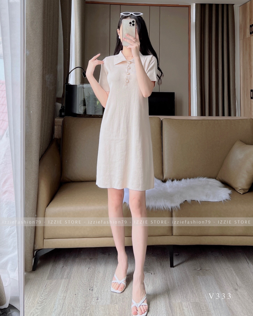 Váy polo basic Izzie V333 form basic, freesize dễ mặc, năng động, trẻ trung