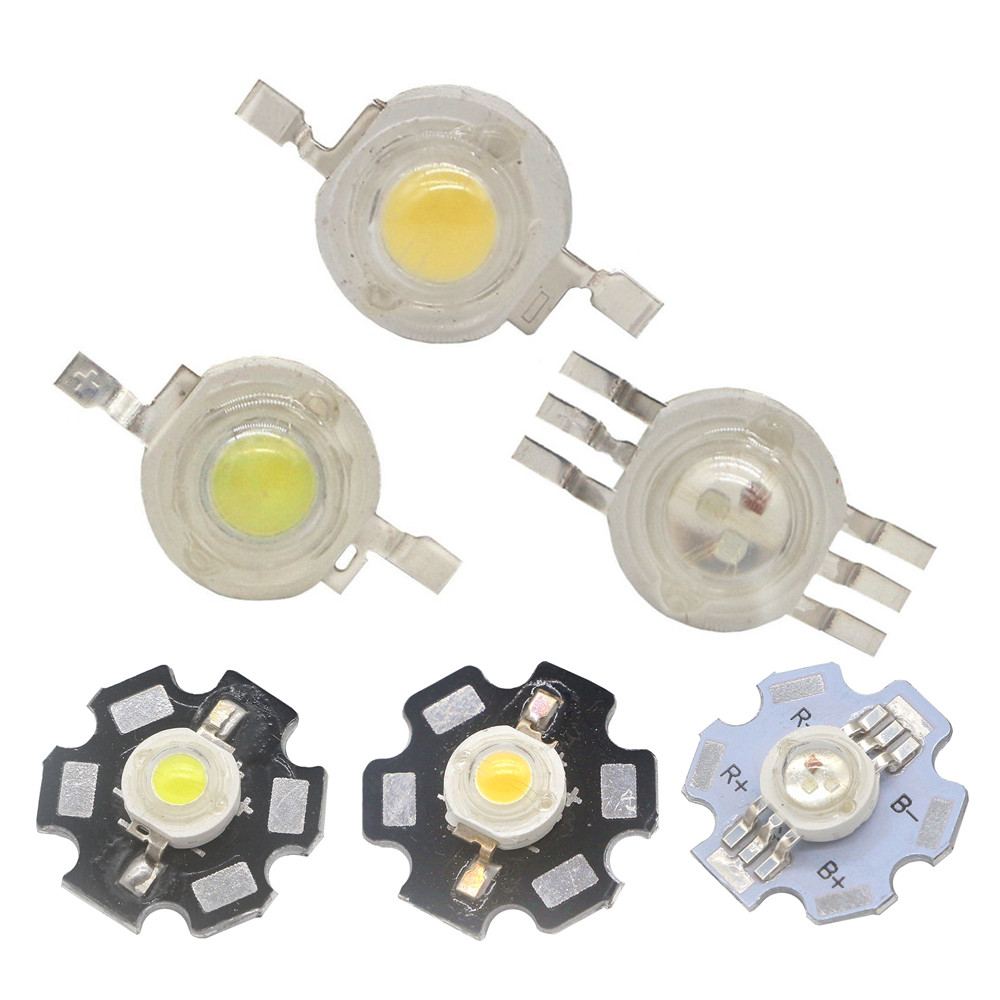 【UrbanNomad】1W 3W High Power LED Beads Full Spectrum White Warm white Green Red Royal blue RGB UV CREE Chip With 20mm Black Star 10pcs. 