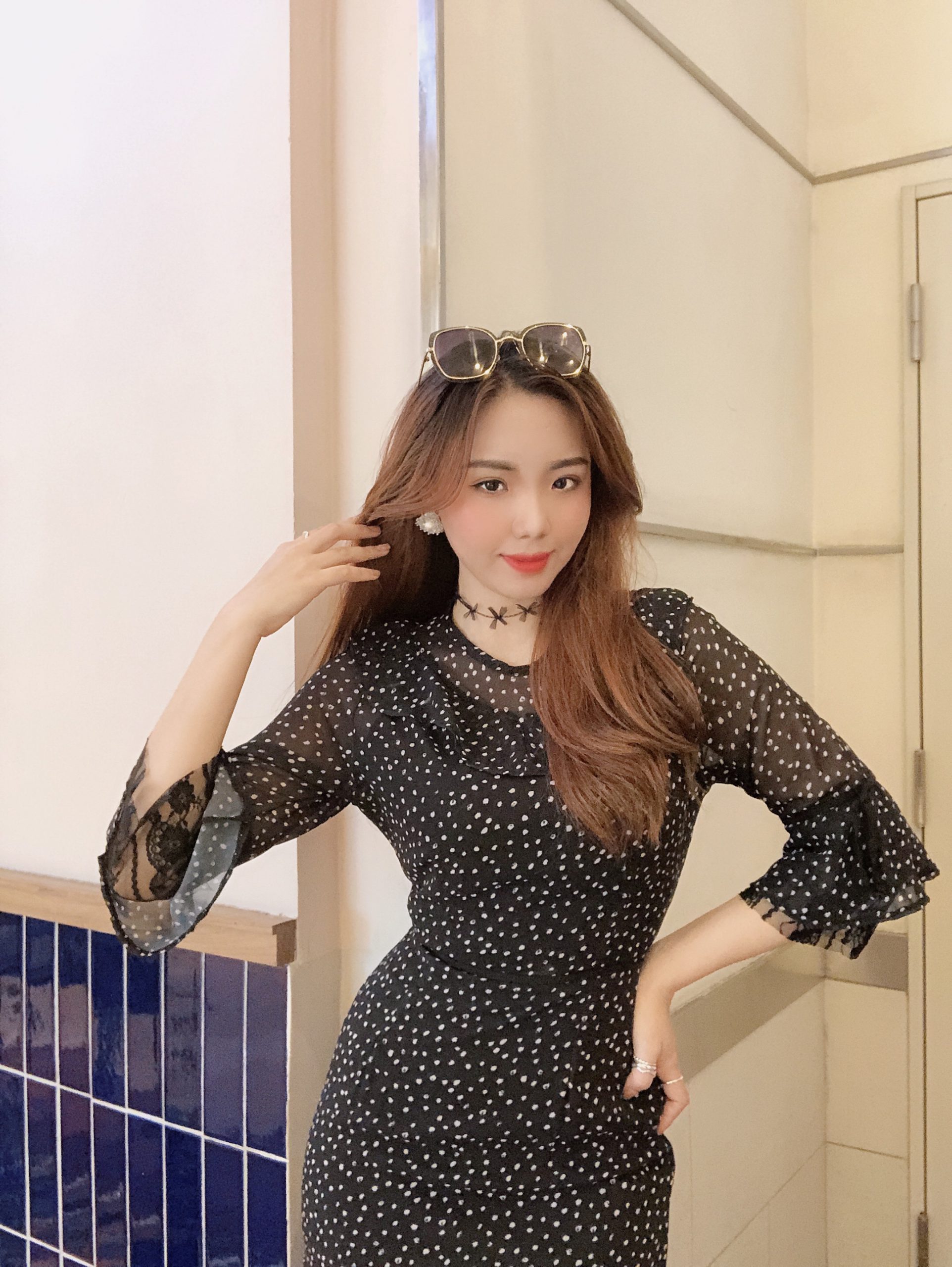 ĐẦM SUÔNG ĐUÔI CÁ CHẤM BI SANG TRỌNG THANH LỊCH Beyeu1688 - BY4325A