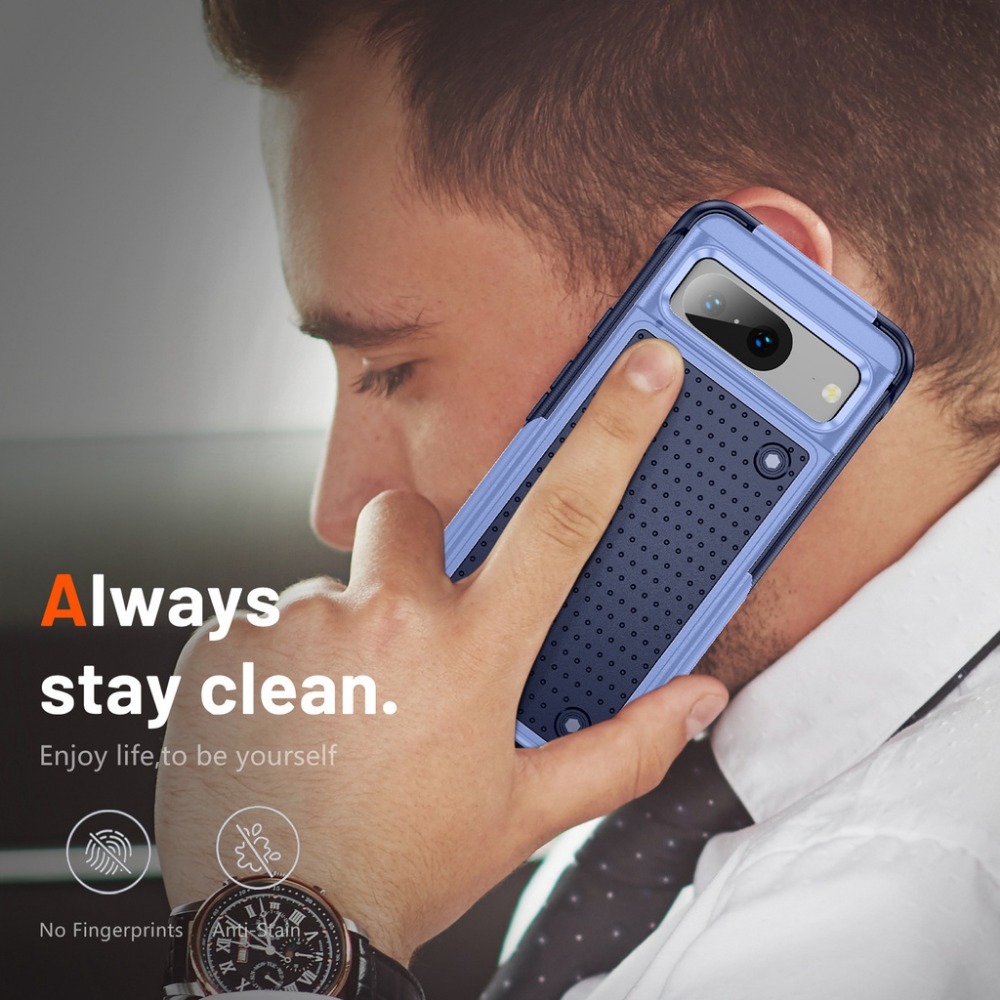 For Google Pixel 7A, Pixel 7, Pixel 7 Pro, Pixel 8, Pixel 8 Pro Case, Dual Layer Hard PC Back&Soft Bumper Resilient Shock Absorb Shockproof Phone Case