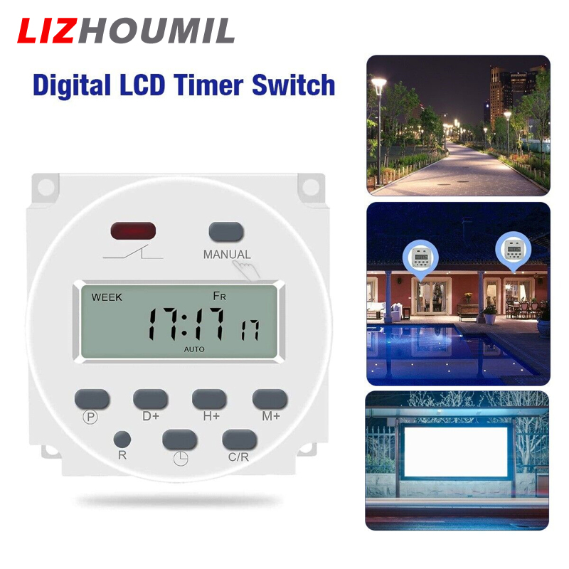 LIZHOUMIL Dc 12v Lcd Digital Timer Programmable Time Week Date Display Energy-saving Timer With Memory Function