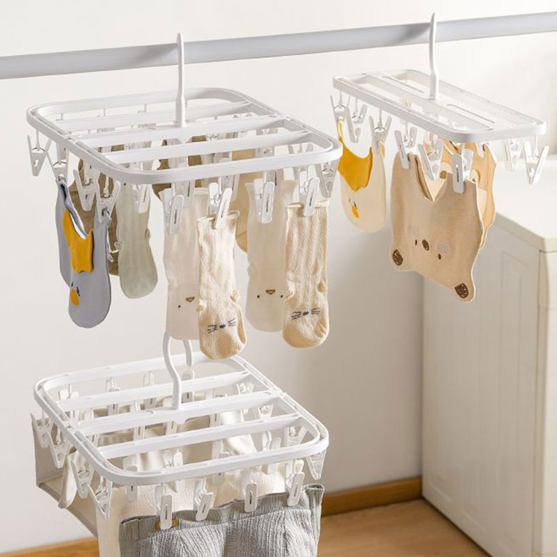 YONUO Thickened clothes drying rack, socks, underwear and clothes drying rack, student dormitory multi-clip folding essential multi-functional clothes drying rack