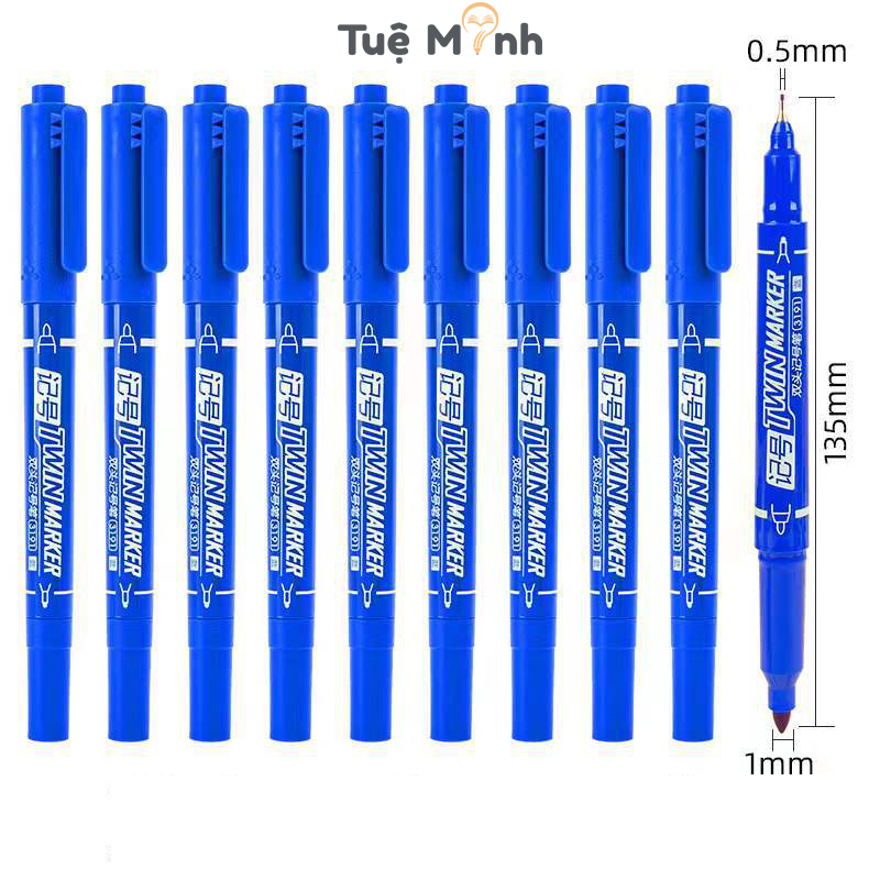 Bút Marker 2 đầu kèm đi nét line, bút viết, vẽ sketch linh hoạt B44 Aihao 3191