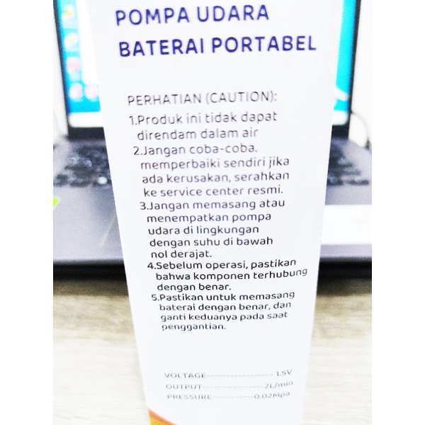 Pompa Udara airpump aerator baterai Portable SKP 001