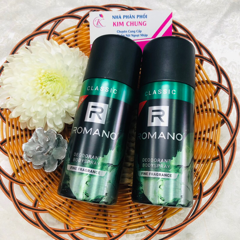 Xịt khử mùi toàn thân Romano 150ml