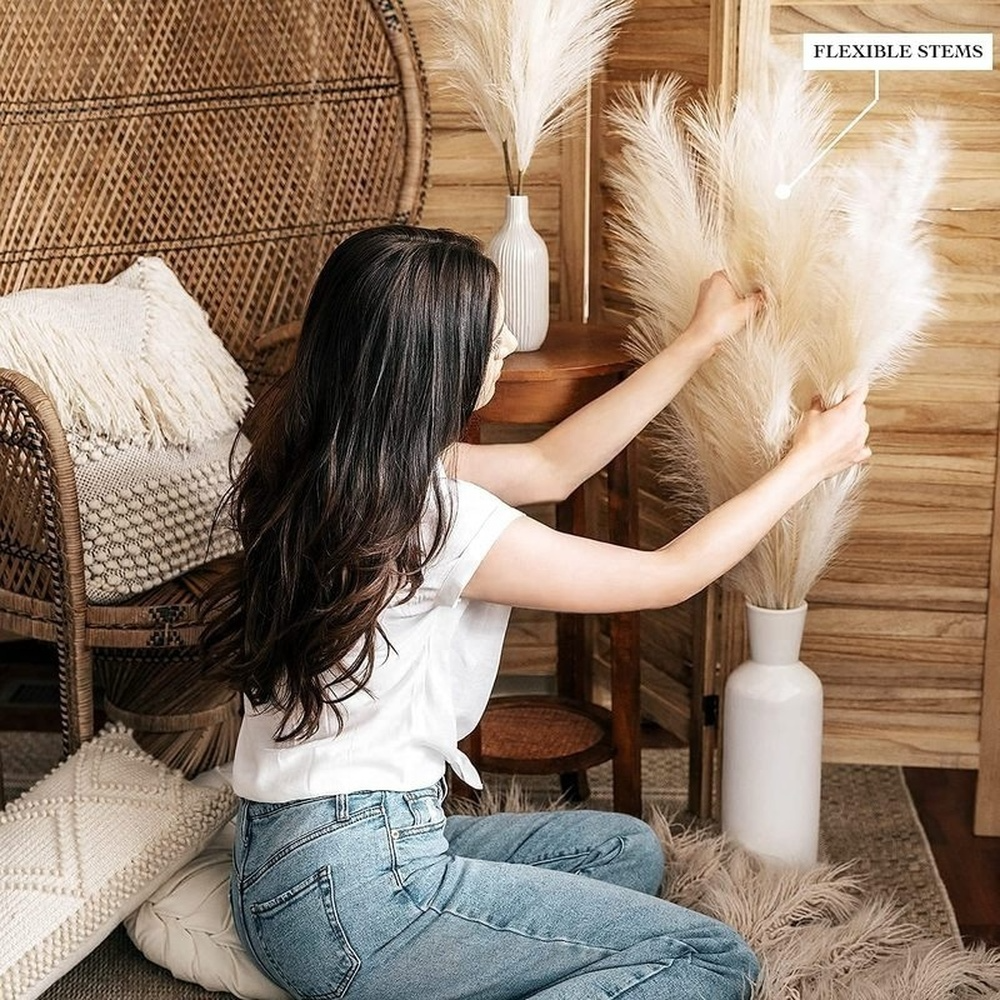 1Pc 90Cm Nhân Tạo Pampas Cỏ Trang Trí Giả Cây Sậy Mô Phỏng Hoa Cây Sậy Cho Tiệc Cưới Khu Vườn Nhà DIY Giả Vật Có Hoa trang Trí
