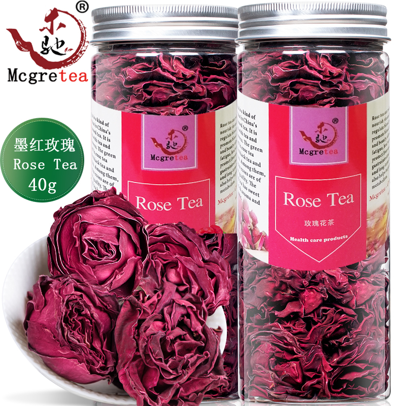 （Mcgretea 花茶 云南 墨红玫瑰 40g）China Natural Roses Flower Tea Chinese Organic