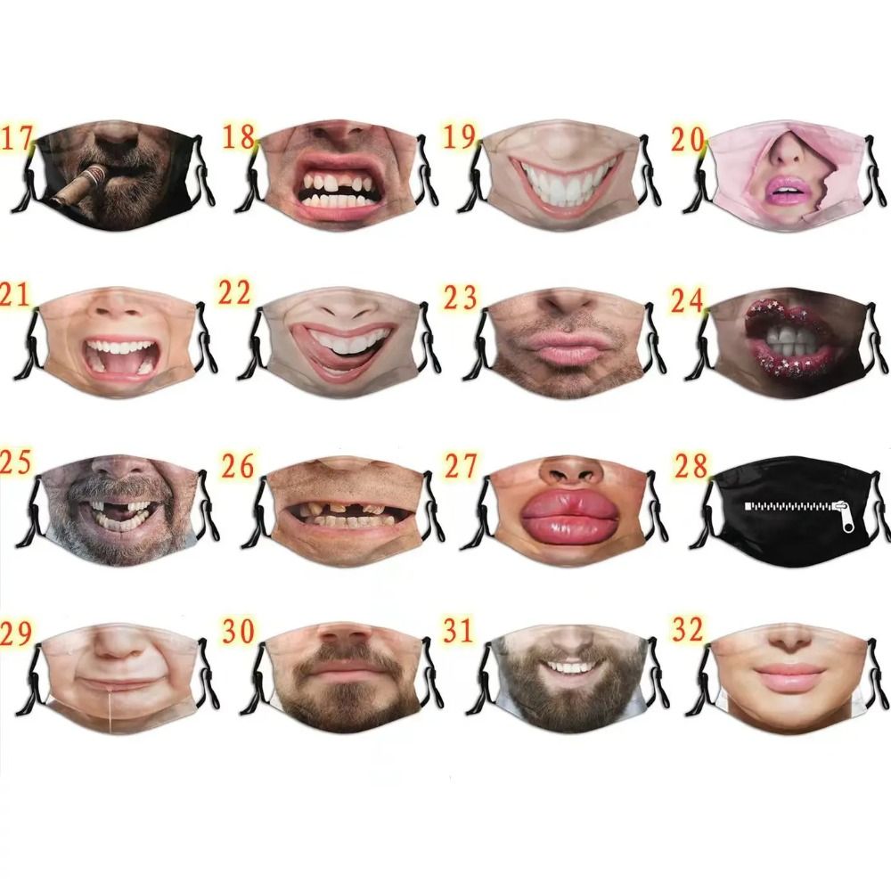 【Universal Car Parts Store】3D Three-dimensional Mask Personality Creative Social Funny Imitation Facial Expression Dance Mask.