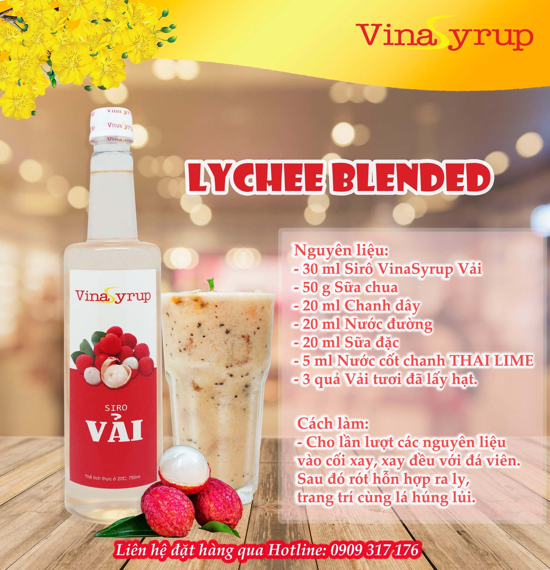Siro Vải Vinasyrup 750ml