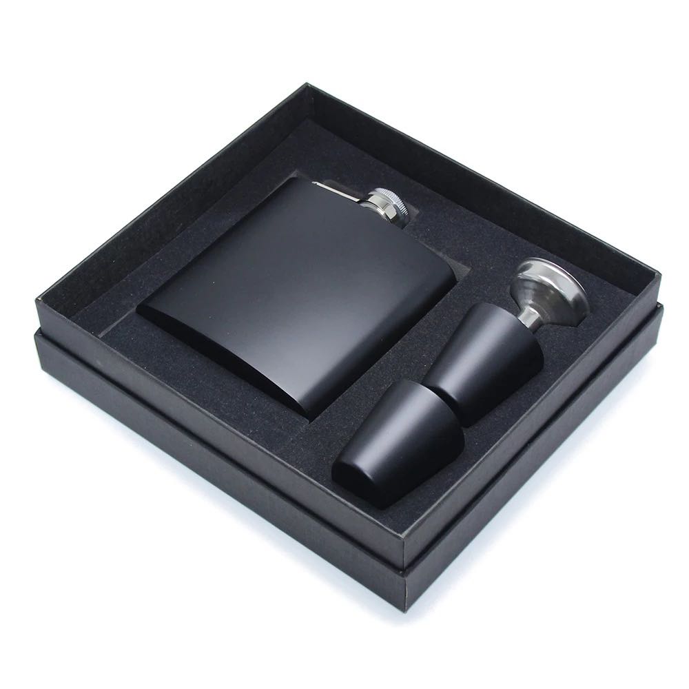 Classic Colored Leather Wine Set Gift Box Set w/ Shot Glass Black, Red