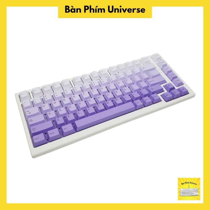 Keycap tím gradient - keycap pbt profile cherry 124 phím - keycap gradient tím cho bàn phím cơ - bàn phím universe