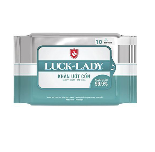 Khăn Ướt có Cồn 10 Miếng Luck Lady