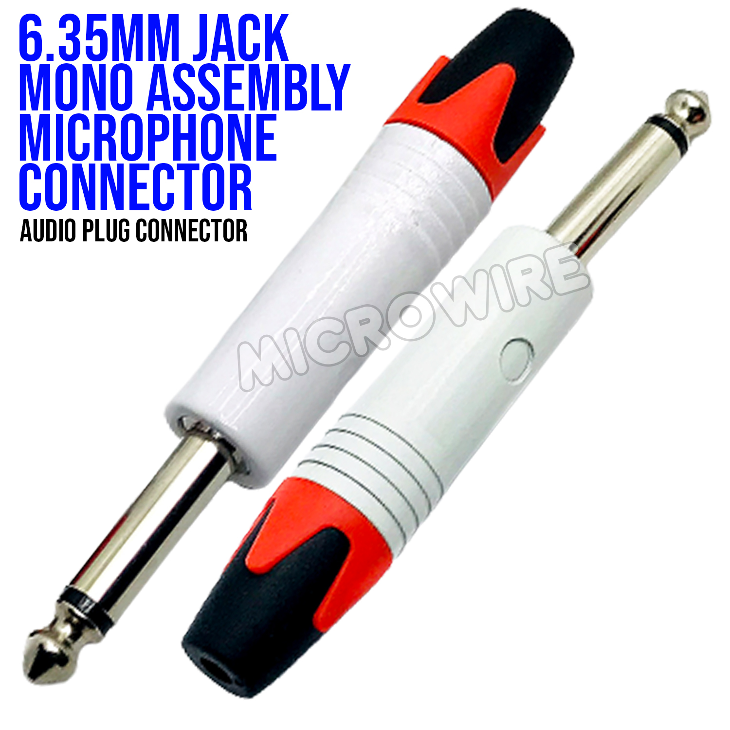 Audio Plug Connector 6.35mm Jack Mono Assembly Microphone Connector