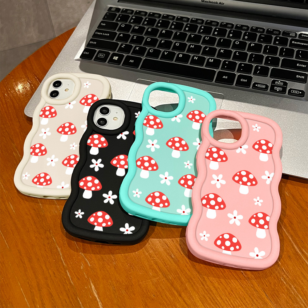 FELMYST%20for%20Samsung%20A33%205G%20Back%20Cover%20Big%20Wave%20Edge%20Soft%20Silicone%20Full%20Screen%20Red%20Mushrooms%20Pattern%20Macaron%20Phone%20Case%20-%20Image%208