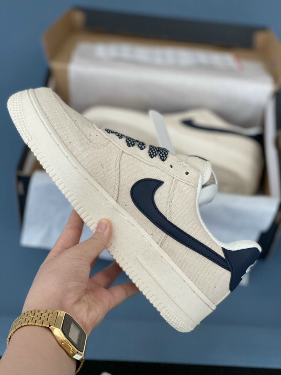 Giày N.IKE af1 Navy ( full box + bill + tất )