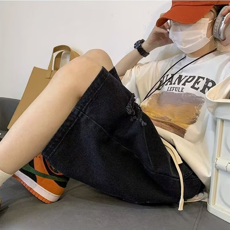 KYUSHUAD Tooling shorts ripped jeans men's summer
