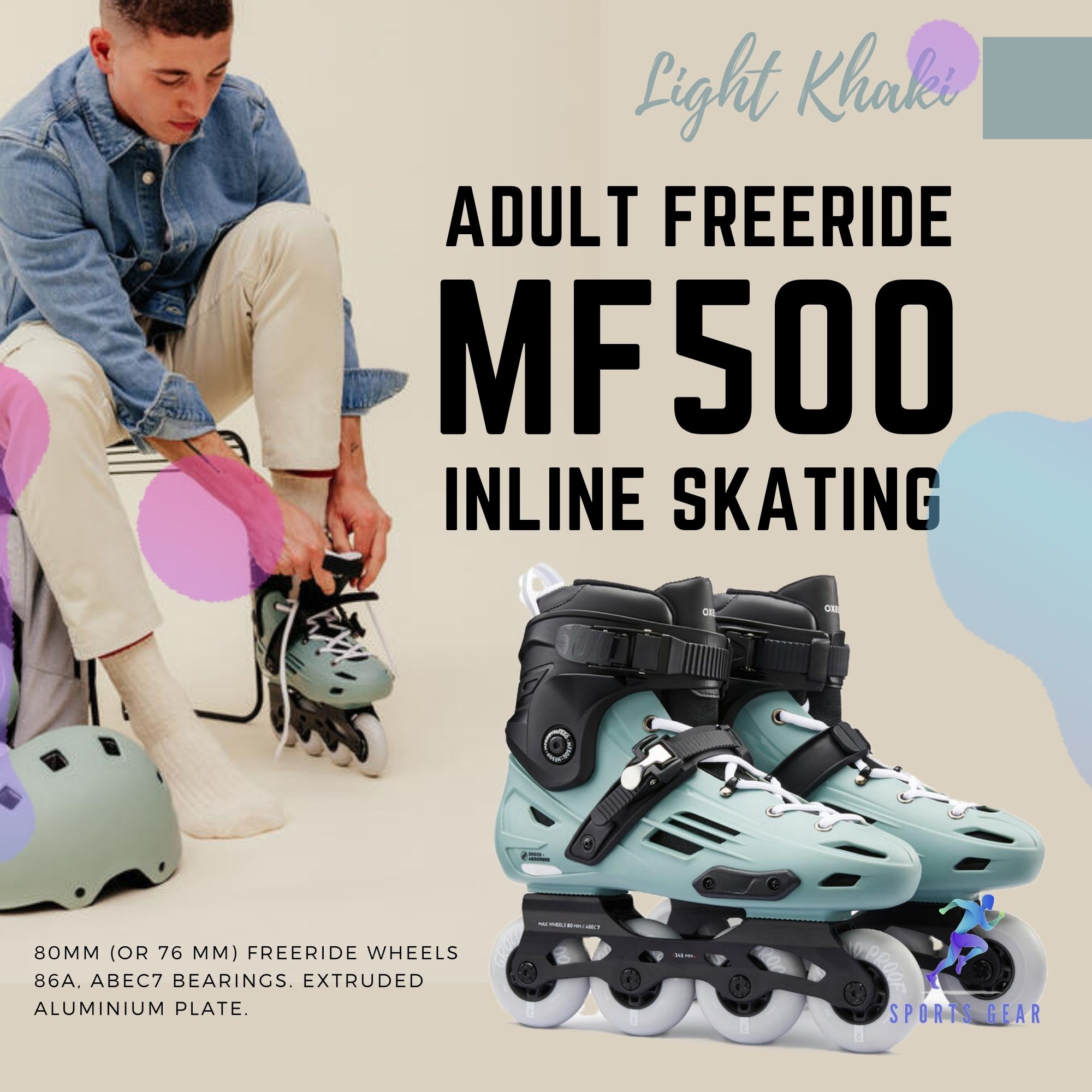 Roller Freeride adulte MF500 Light Khaki - Decathlon