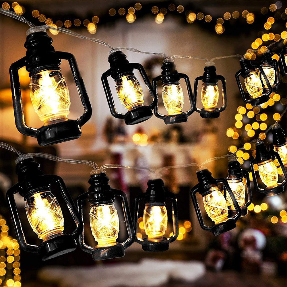 Dây Đèn Chai Dầu Hỏa 10LED Đèn Lồng LED Vòng Hoa Cổ Tích Dây Đèn Chạy Bằng Pin Trang Trí Trong Nhà Ngoài Trời Gia Đình