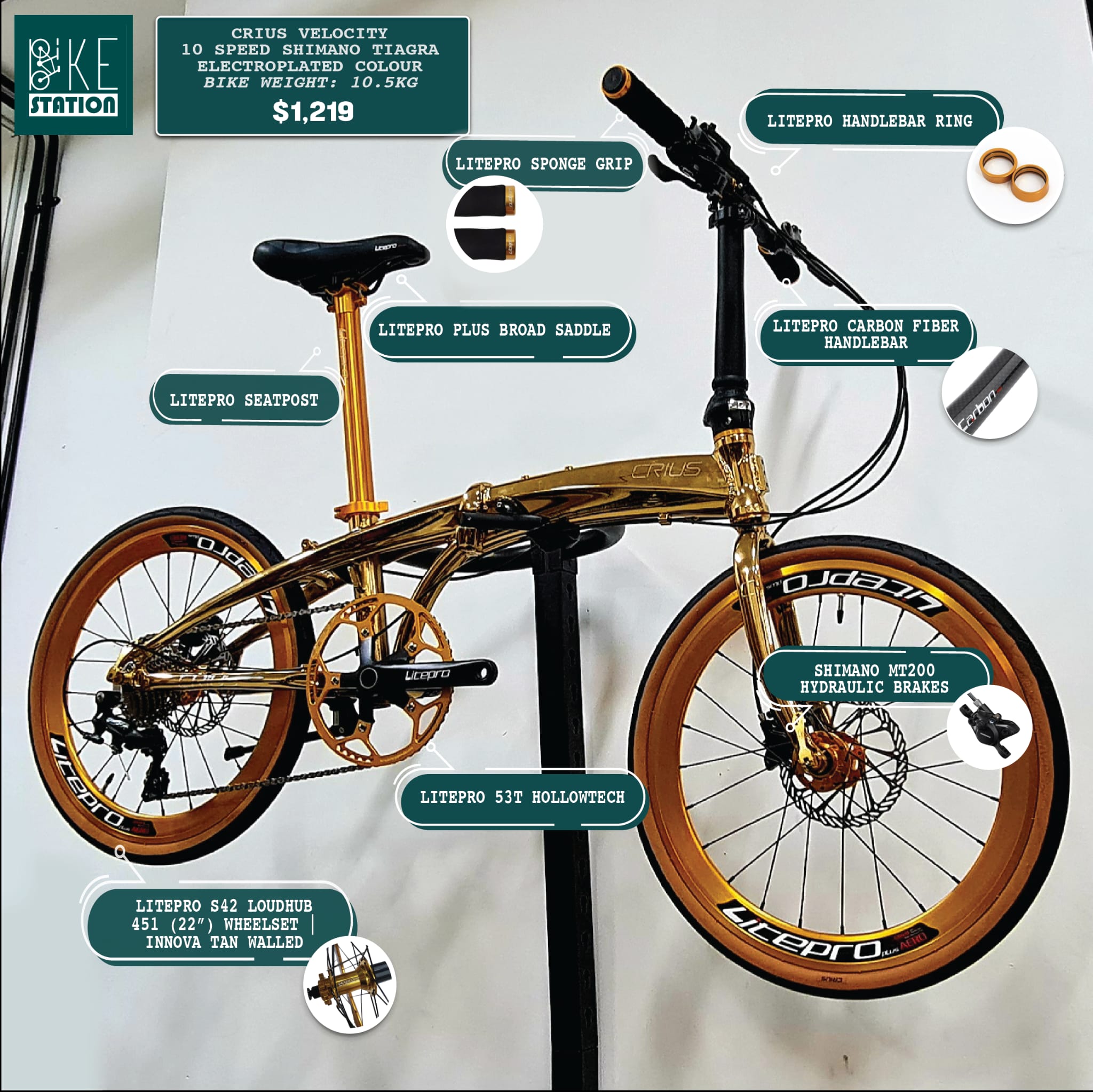 Crius shops folding bike