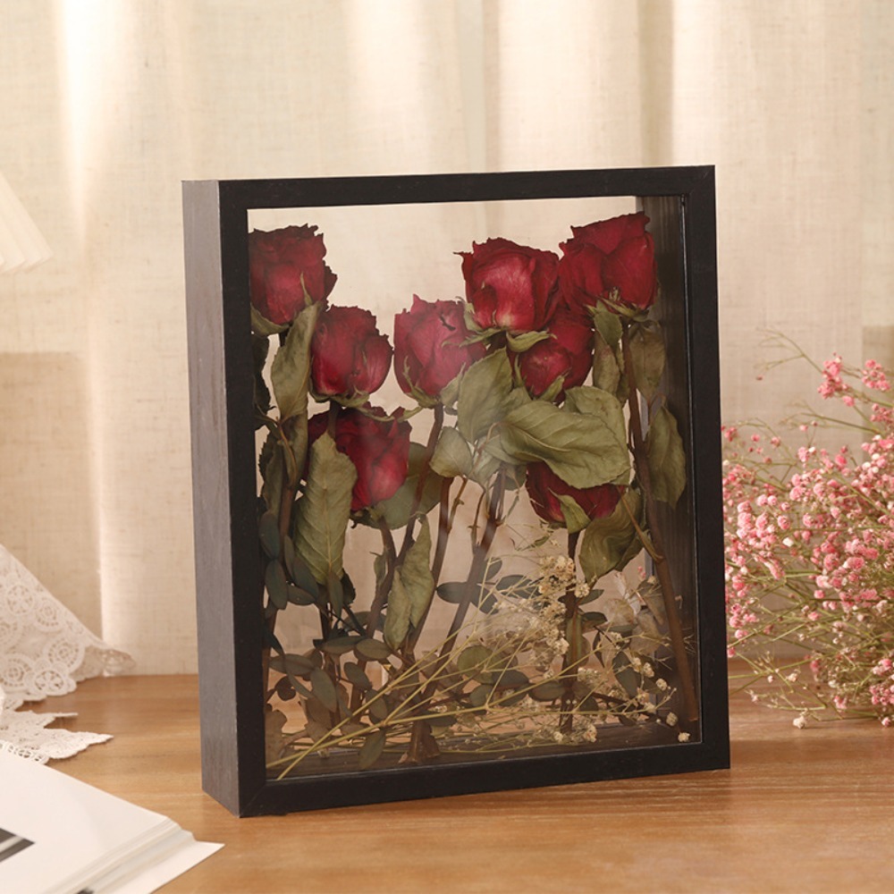 Make-upstore8re5 specimen display box home decor bouquet flower display frame wood frame wall mount dry flower
