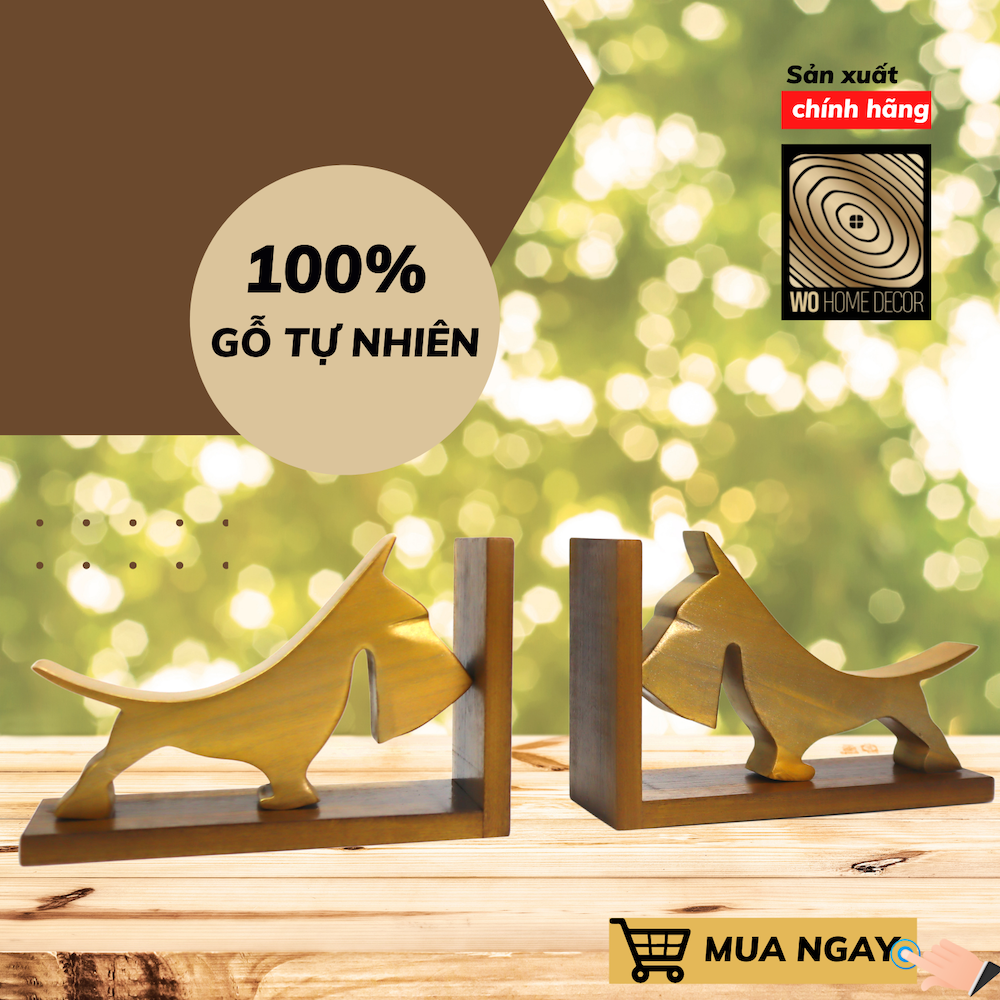 CHẶN SÁCH (BOOKEND) Cặp chó Vàng sang trọng