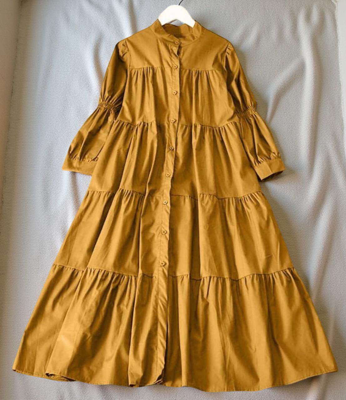 (Winter Season) Trending Panel Style Long Cotton Frock for Winter by Dealistaan. 