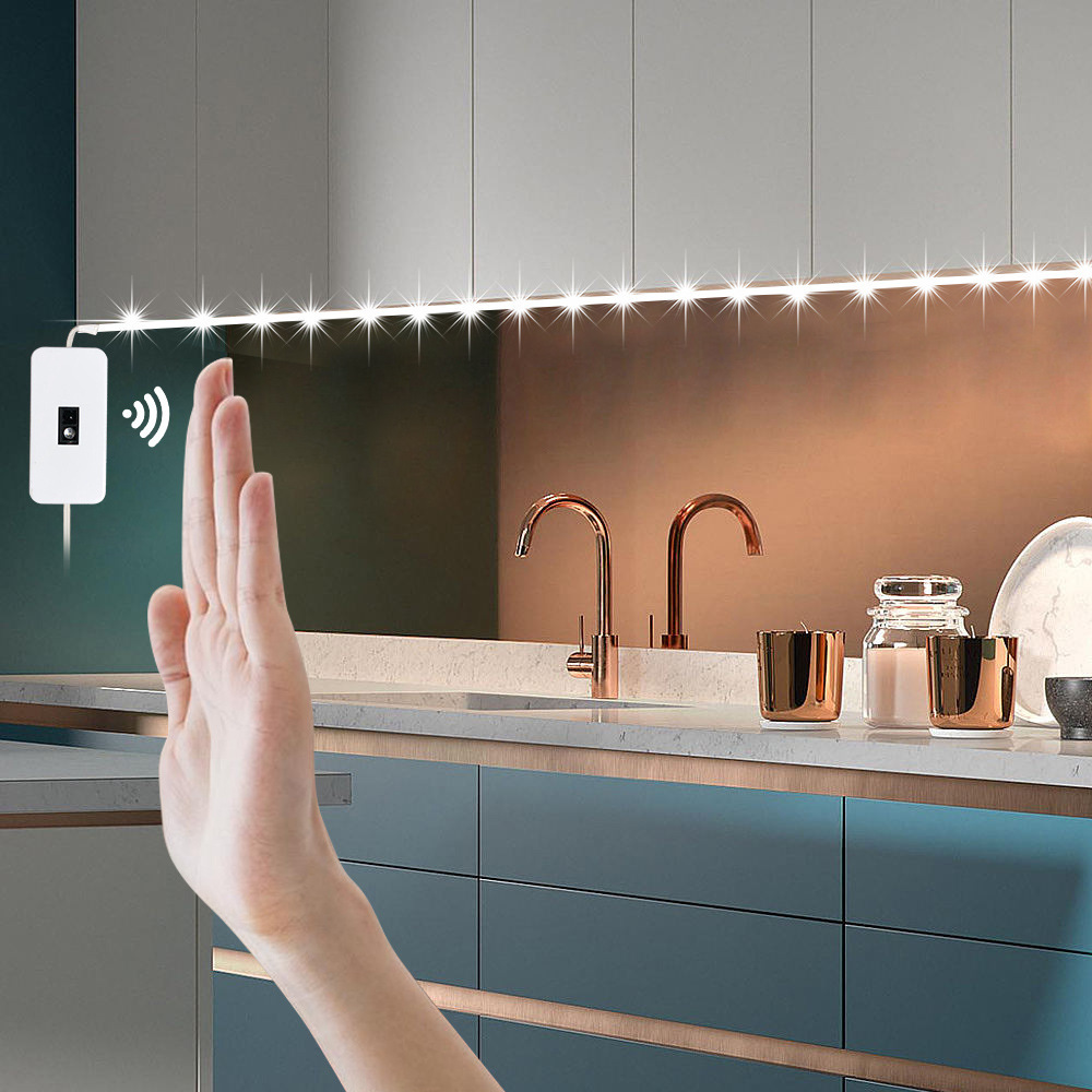ZIR Mall LED Under Cabinet Light USB Powered Motion Sensor Dimmer Lighting for Cabinet Closet Kitchen Wardrobe Counter Bedroom
