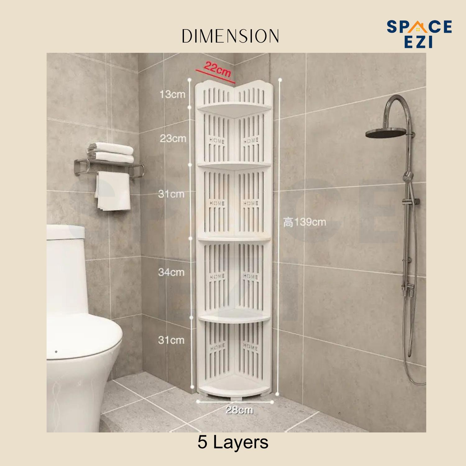 Space Ezi Corner Multipurpose Rack / Corner Rack / Bathroom Rack / Rak ...
