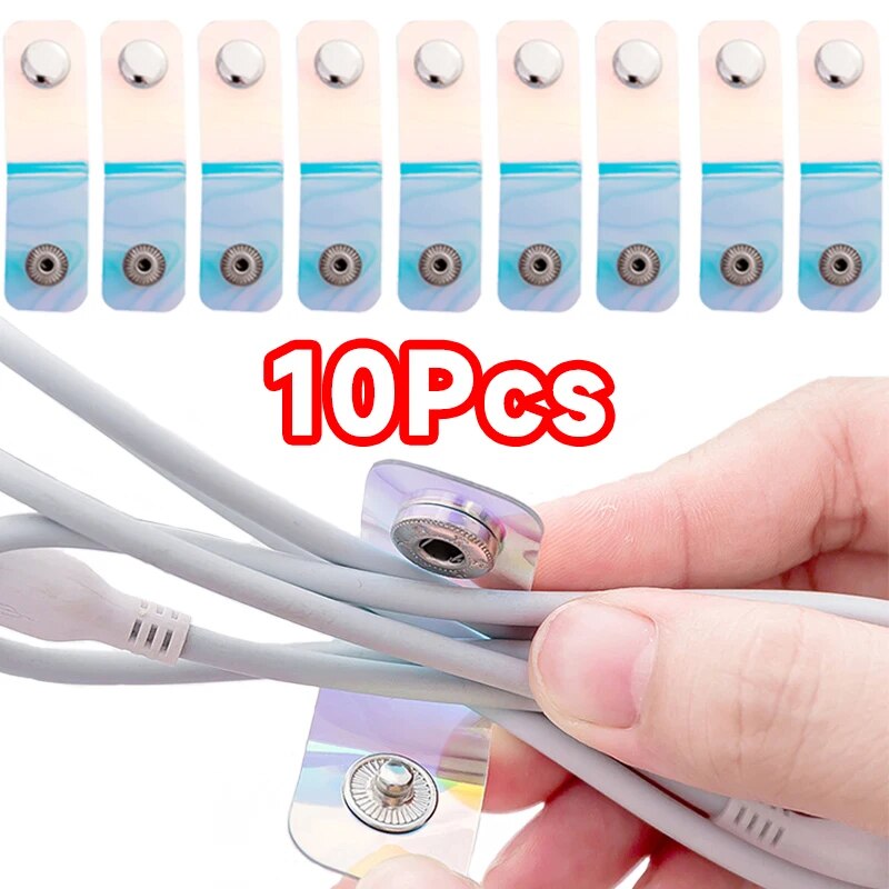 10PCS Hộp sắp xếp Dây cáp USB cuộn quấn Dây cáp máy tính để bàn gọn gàng linh hoạt quản lý đoạn cáp chủ cho chuột dây tai nghe tổ chức