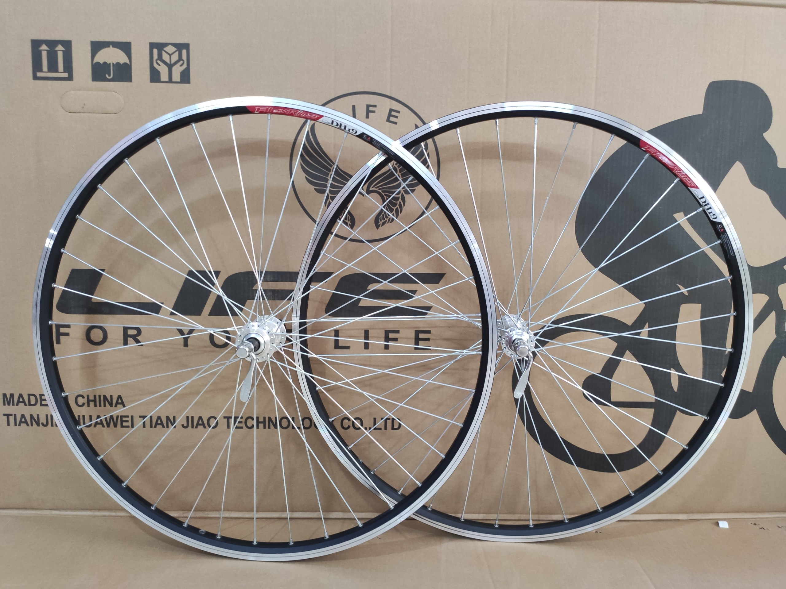 Bộ vành xe đạp bánh 700c đan sẵn đùm shimano líp thả, phanh u,v - pk xe dap gia re
